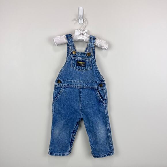 Vintage OshKosh B'gosh Blue Jean Overalls 18 Months USA - Picture 1 of 9